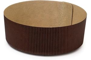 Decora, 0320166 5 Forme per Panettone Basso da 750 g, in Carta Rigida di pura Cellulosa, Resiste a Temperature di 200 °, Ideale per Realizzare un Panettone in Casa, Made in Italy