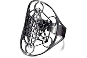 Amaxer Metatrony ze stali nierdzewnej pierścionek sześcienny dla kobiet archanioł ochrona metatron oświadczenie wydrążony damski pierścionek biżuteria dla kobiet