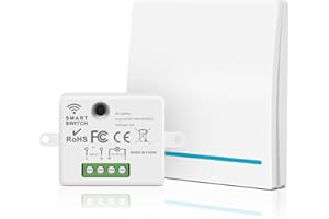 Aroidful Kit de interruptor de luz inalámbrico, controlador RF 433MHZ con control remoto, interruptor de luz remoto de 240 voltios, sin cableado