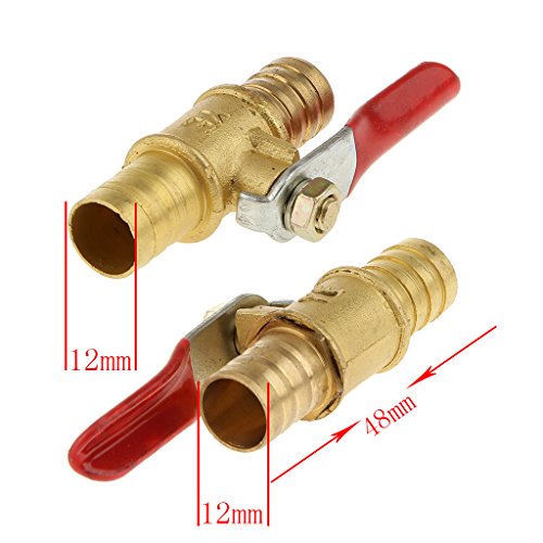 1/2 Messing Kugelhahnabsperrung Kugelhahn Ablasshahn Gas-Luft-Flüssigkeit Voll Port Rot Griff - 9