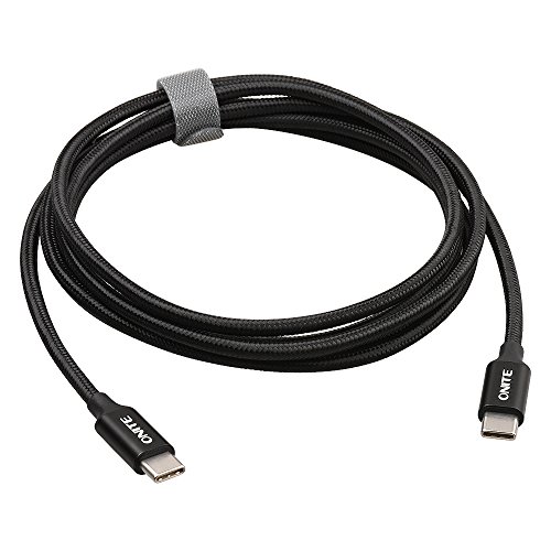 Onite Geflochtene dauerhafte USB-Typ C bis C Neue MacBook Pro Ladekabel, Lenovo Yoga 910,HP Pavilion X2,Samsung Galaxy Tab S3 9.7,Asus ZenPad S8.0, zertifiziert Max bis 4.6A 87W 2M (Black) - 3
