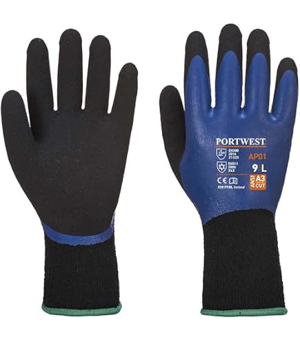 Portwest Thermo Grip Handschuh, Größe: L, Farbe: Schwarz, A140BKRL Portwest Thermo Grip Handschuh, Größe: L, Farbe: Schwarz, A140BKRL