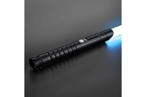 Lischwert Sabre Laser à poignée en métal,15 Couleurs et 10 Modes sonores, Jouets pour garçons et Filles âgés de 6, 7, 8, 9, 10 Ans, Sabre Laser de Duel Rechargeable par Batterie