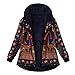 Produktbild Coat Damen Oversize UFODB Elegant Frauen Leinen Nationaler Stil Printed Kapuzenjacke Mantel Baumwolljacke Kapuzenmantel Outwear Wanderjacke Sweatjacke M-5XL