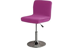 GUYIRT Soft Stretch Bar Stool Covers with Back, Velvet Slipcovers for Bar Stools Dustproof Protector for Short Back Pub Chairs-Purple-Set of 4
