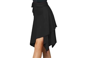 CSSOL Latein Tanzrock Erwachsene Schnürung Latein Praxis Tanzkleid Unregelmäßiges Dreieck Schürzenrock Frau Ballsaal Samba Tango Cha-Cha Bühnenkostüm