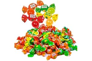 KREMTIK Roshen Bim Bom, Caramelos Dros Rellenos de Masticables con Sabores Frutales, Bolsa de 1KG, Fabricados en Ucrania