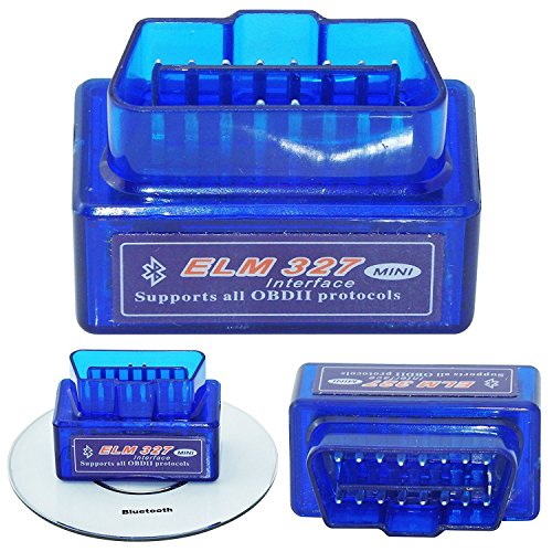 Bositools SMD - Mini bluetooth para coche (compatible con Android/Droid/OBD2 OBD II ELM327), color azul
