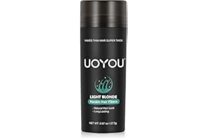 UOYOU LIGHT BLONDE Hair Fibres for Thinning Hair 27.5g Bottle | Undetectable & Natural Keratin Hair Fibers Concealer for Hair Loss for Men and Women | Hair Building Fibres Powder [LIGHT BLONDE]