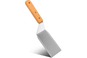 KQDRAVINE Köksspatel i rostfritt stål med trähandtag 11 x 2,8 tum, grillverktyg, köksredskap i rostfritt stål, robust metalls