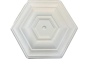 GARENERGIE LED Mall Home Rosone Decorativo in Polistirolo Espanso Esagono per Interni 53 * 46 Cm Verniciabile di Facile Installazione