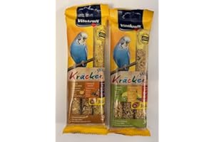 SURREY FEED Bird Stick Treats Variety Pack (Budgies & Parakeets) - Kiwi & Lemon/Sesame & Banana/Orange & Apricot/Egg & Grass Seeds/Honey & Sesame/Apricot & Fig
