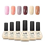 MelodySusie Gel Nail Polish Set, Timeless Muse 1 Step Nail Gel Kit, Six Colors with Black, Long Lasting, Quick Curing with LED or UV Nail Dryer, Easy Soak Off