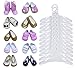 Produktbild ZITA Element Doll Accessory -LOT 15= 12 Hanger+3 Ramdon Shoes fit für18 zoll American's Girl Doll Puppen und andere 18 Zoll Puppenkleidung-Weiße Farbe- Safe new PP plastic material