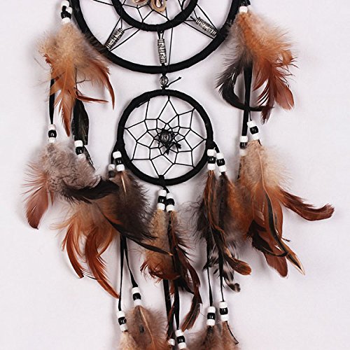 Braun Traumfänger Federn Bead Handgemachte Dekoration Wand Hängend - 2