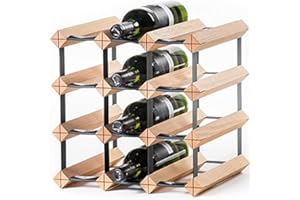 ‎RAXI RAXI™ Classic Premium Weinregal aus Holz mit luxuriösem Design, Flaschenregal für 12x Wein Flaschen 32,5x32,5x30 cm