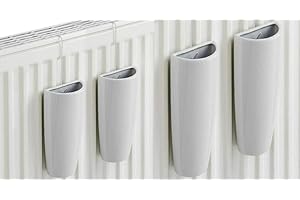 DWD® Air Humidifier Radiator Water Evaporator Ceramic Moisture Dry Air Pot Hanging Air Humidity Control Aroma Diffuser Set of 4 Conical White Replace Lost Moisture