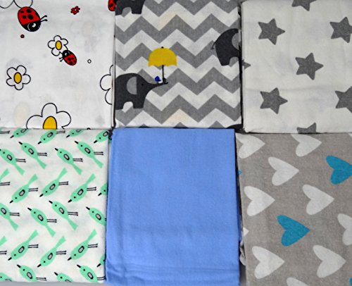 Babymajawelt Molton Flanellwindeln 70/80 – 5er Pack Junge-weich und kuschelig-12845 - 4