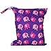 2-Zip Washable Baby Cloth Diaper Nappy Bag Elephant Pattern Purple Background