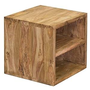 Regal Würfel Holz massiv 40x40cm Palisanderholz 1 Boden Sitzwürfel