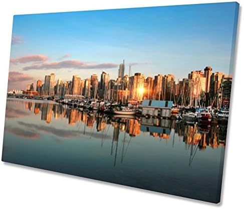 Vancouver Canada Skyline CANVAS WALL ART Framed Print 30 x 20 inch