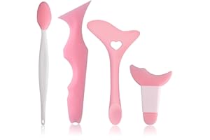 PLIMBIN 4 Pièces Pochoirs pour Eyeliner, Pochoir Maquillage Réutilisable Aide Au Maquillage Des Yeux en Silicone Multifonction Outil d'Instructions pour Eye-liner Convient Aux Novices (Rose)