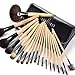 Glow 19 Pc Wooden Make Brush Set with Black Case