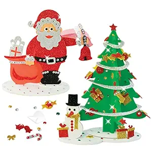 Christmas Craft Kit - Sparkling Christmas Tree and Santa Surprize - Ultimate Christmas DIY Art & Craft Combo Kit for Kids 3 Years+ (Christmas Craft Kit)