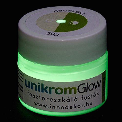 Resplandor en la oscuridad de pintura, verde neón, 30g