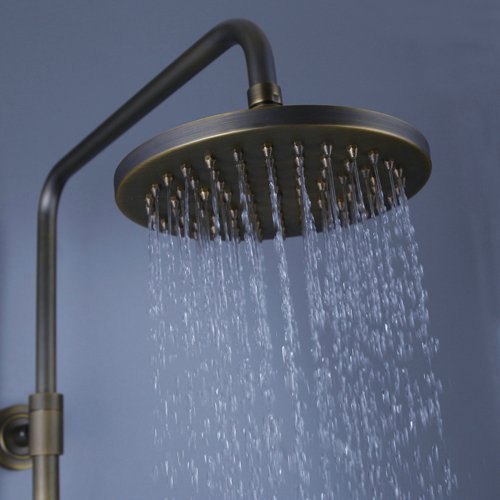 Hiendure® Durchmesser 8 Zoll Runde Einbauduschköpfe Messing Bad Regendusche Kopf + Brausearm Wandarm Dusche - 5