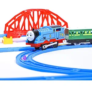 Aastha Enterprise Kids Plastic Battery Operated Train Toys Track Set with Sound and Flashing Lights (Multicolour)