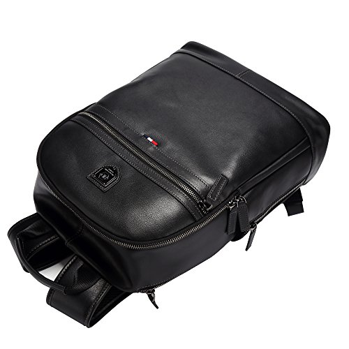 BISON DENIM 14 Zoll Laptop Rucksack Backpack Lederrucksack Schulrucksack f  r Arbeit Campus Studenten Outdoor Reisen Wandern mit Gro  er Kapazit  t  B