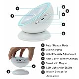 Nachtlicht LED, 360° Drehung Bewegungssensor Nachtlampe HonestEast 5500K Akku USB Wiederaufladbare LED Nachtlicht mit 5 LEDs Magnetische Basis für Schlafzimmerflur Badezimmer Schlafzimmer Wandleuchte(Kaltweiß) - 2