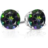 Madam Mademoiselle Mystic Topaz Silver Women's Earrings, 925 Carat, Diamond Cut, Mystic Topaz