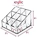 AcryliCase Acrylic Makeup & Lipstick Organizer, 9 Slots, Cosmetic Brush Holder, Beauty Display Container Clear
