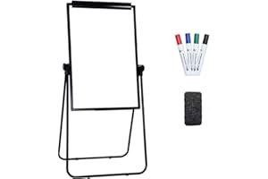 XIWODE Magnetic U-Stand Dry Erase Board/Flip Chart Whiteboard, 90×60cm, Height Adjustable and Foldable White Board, with Black Aluminum Framed,Flip Charts Paper and Stand