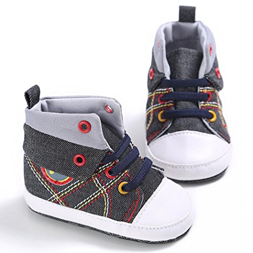 Babyschuhe Longra Baby Mädchen oder jungen Canvas Schuh Sneaker rutschfest weiche Sohle Kleinkind Leinenschuhe Krippe Schuhe(0 ~ 18 Monate) - 3