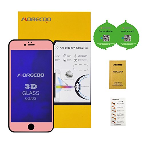 Iphone 6s Panzerglas, Morecoo 4.7inch 3D Blaus Licht UV-Filter Panzerglas Schutzfolie Karneval (iphone 6 6s, Rosegold) - 7