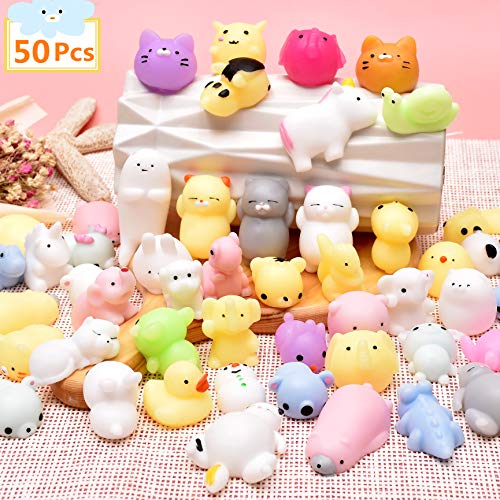 Pachock 50 Pezzi Mini Giocattoli Squishy Kawaii Squishies, Mochi Simpatici Giocattoli Squishy Antistress Morbidi Regalo di Festa Sollievo Giocattolo per Bambini