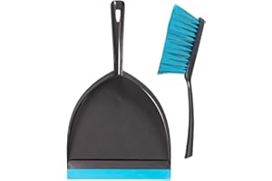 Elliott Large Garden Dustpan and Brush,Ideal for Cleaning In and around Home and Garden,Strong Synthetic Fibres suplied with in a coordinated Grey and Blue Colour