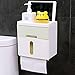Produktbild Li Ye Feng Shop Doppeltes Badezimmerregal Lochpapiertrommel wasserdichter Papierhalter Badezimmertoiletten-Behälter Restaurantküche-Toilettenhalter (Color : Green, Size : 21.2*13.1*21.3)