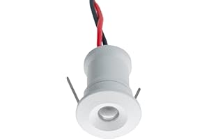 Planetitaly Mini faretto IP65 LED 1W resa 12W incasso punto luce 12V box doccia cielo stellato segnapassi luci gradini barca camper (Luce 3000K, Colore Bianco)