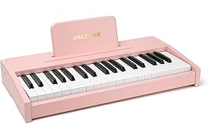 JALOKEE Kinder Klavier Keyboard, Digital Piano für Kinder, Musik Educational Instrument Spielzeug, Holz Klavier für Kleinkinder Mädchen Jungen (Rosa, 37 Tasten)