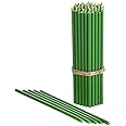 Danilovo Pure Beeswax Candles - No-Drip, Smoke-Less, Tall, Thin Taper Candles – Decorative Candles for Church Prayer, Decor or Birthday Candles – Honey Scented Candles – 6.4”x0.22” (Green, 50pcs)
