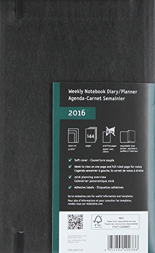 2016 Moleskine Large Weekly Diary 12 Months Soft
