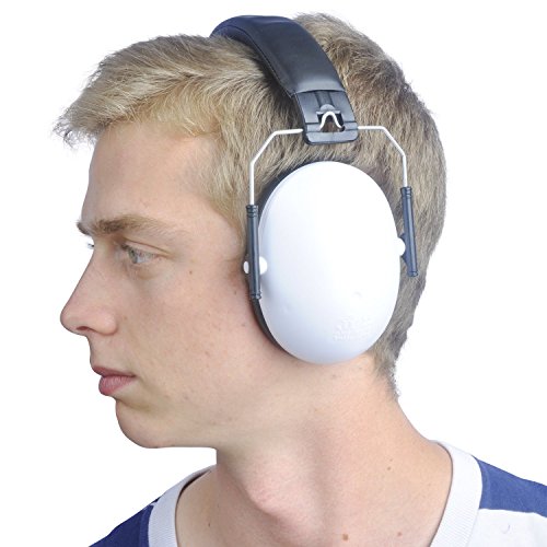 Viwanda weißer Junior Kinder Kapselgehörschutz (zusammenfaltbar) mit schwarzem Halterungsschutzband, SNR 23.4dB NRR30dB CE EN 352-1 - 5