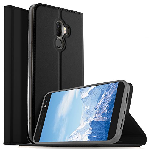 Ulefone S8 Pro Cover, KuGi Slim Flip Cover Custodia per Ulefone S8 Pro Smartphone (Flip Series - Nero)