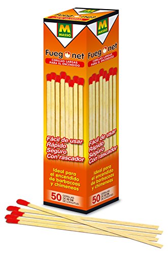 Fuegonet 231124 Cerillas Largas, Marrón, 4.5 x 4.5 x 20.3 cm