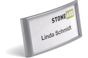 Durable 854023 Placa de identificación Clásica con imán, 30 x 65 mm, 10 piezas, plata