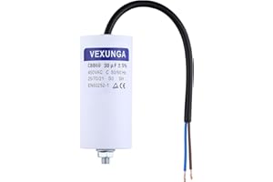 VEXUNGA 30µF 450V Motorkondensator Anlaufkondensator Kondensator 30uF 30 uF 450 Volt 45x95MM CBB60 kondensatoren Kabel M8 für Elektromotor